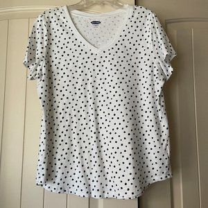 Old Navy White Polka Dot T Shirt